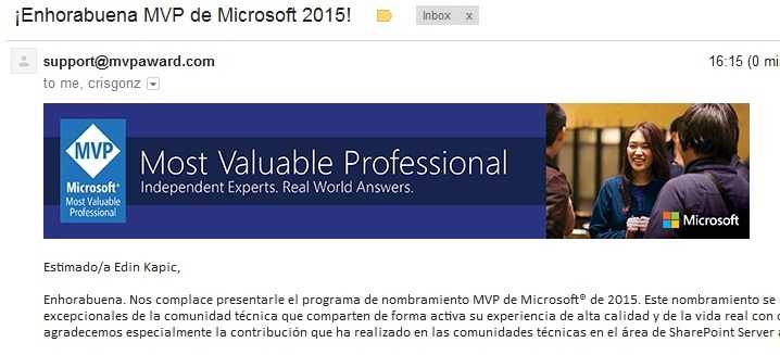 SharePoint MVP Renewal Hat-Trick | EdinKapic.com