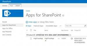 A custom app inside app catalog under Apps for SharePoint