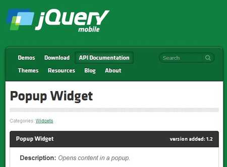 jquery mobile popup